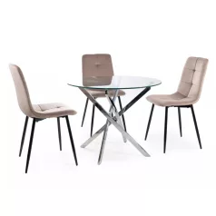 Agis asztal, króm, üveg