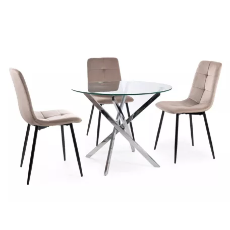 Agis asztal, króm, üveg