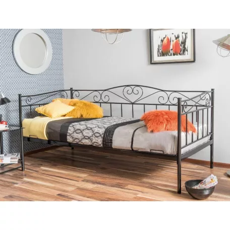 Burmai ágy, 208X96, fekete