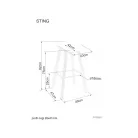 Sting bárszék, tölgy, fehér