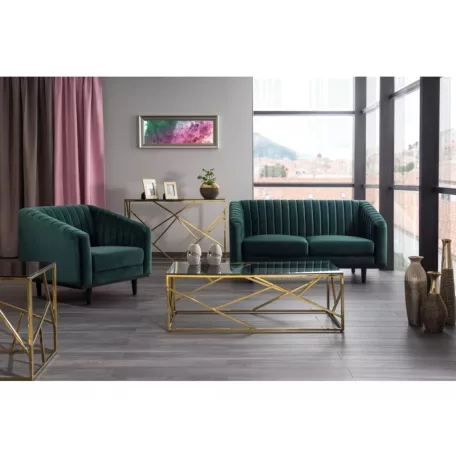 Asprey bársony 1 fotel, zöld