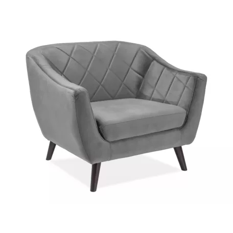 Molly 1 Bársony Fotel, wenge, szürke
