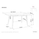 Brando asztal, 120X80, tölgy, tölgy