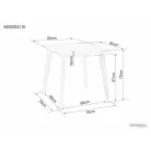 Mosso III asztal, 80X80, tölgy, tölgy