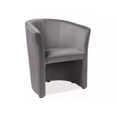 TM-1 bársony fotel, 67X60, szürke