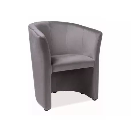 TM-1 bársony fotel, 67X60, szürke