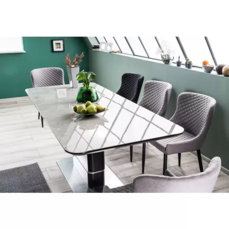 Pallas kerámia asztal, 160X90, fekete, szürke