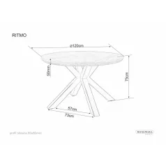 Ritmo asztal, fekete, tölgy