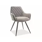 Linea bársony szék, fekete, szürke