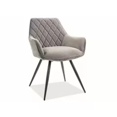 Linea bársony szék, fekete, szürke