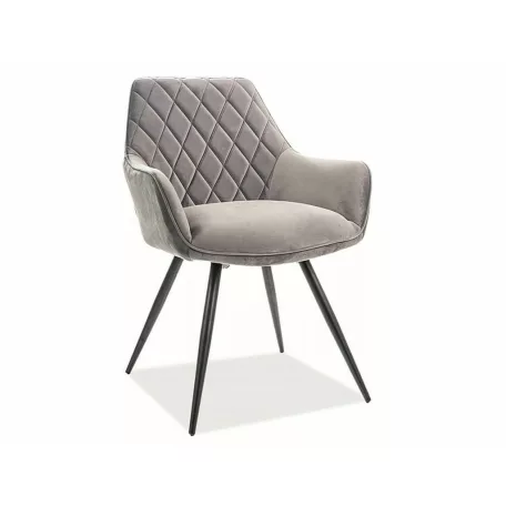 Linea bársony szék, fekete, szürke