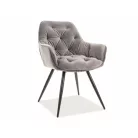 Cherry bársony szék, fekete, szürke