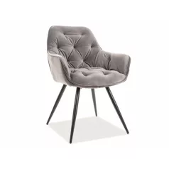 Cherry bársony szék, fekete, szürke