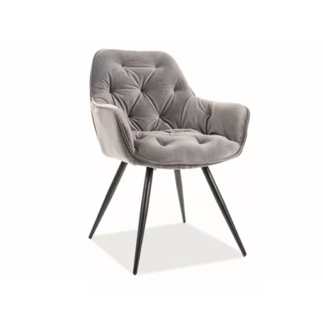 Cherry bársony szék, fekete, szürke