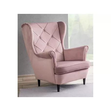 Lady bársony fotel, antik rózsaszín