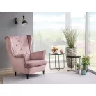 Lady bársony fotel, antik rózsaszín