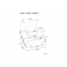 Lady bársony fotel, szürke