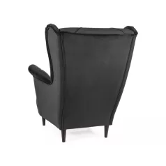 Lady bársony fotel, fekete
