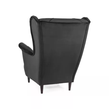 Lady bársony fotel, fekete