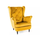 Lady bársony fotel, curry