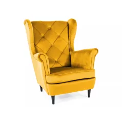 Lady bársony fotel, curry