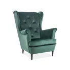 Lady bársony fotel, zöld