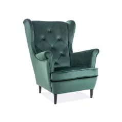 Lady bársony fotel, zöld