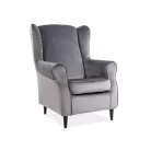 Baron bársony fotel, szürke