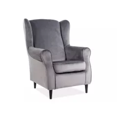 Baron bársony fotel, szürke