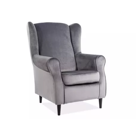 Baron bársony fotel, szürke