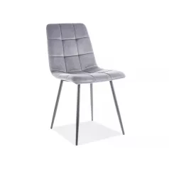 Mila bársony szék, fekete, szürke