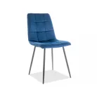 Mila bársony szék, fekete, tengerészkék