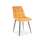 Chic bársonyszék, fekete, curry