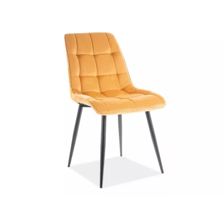 Chic bársonyszék, fekete, curry