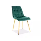 Chic arany bársony szék, aranysárga, zöld