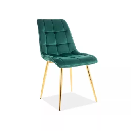 Chic arany bársony szék, aranysárga, zöld
