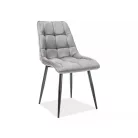 Chic bársonyszék, fekete, szürke