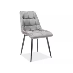 Chic bársonyszék, fekete, szürke