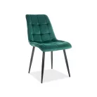 Chic bársonyszék, fekete, zöld