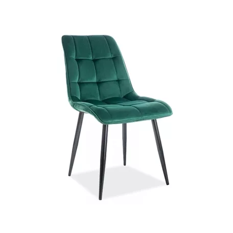 Chic bársonyszék, fekete, zöld