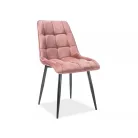 Chic bársonyszék, fekete, rózsaszín