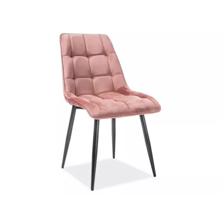 Chic bársonyszék, fekete, rózsaszín