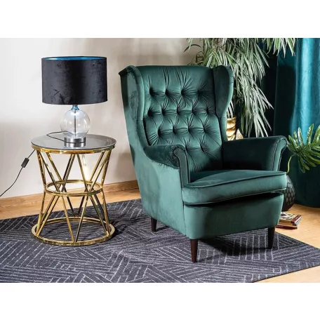 Harry bársonyfotel, zöld