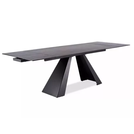 Salvadore kerámia antracit asztal, 160X90, fekete, szürke márvány