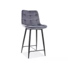 ChicH-2 bársony bárszék, fekete, szürke