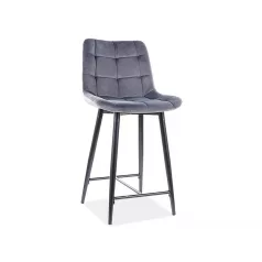 ChicH-2 bársony bárszék, fekete, szürke