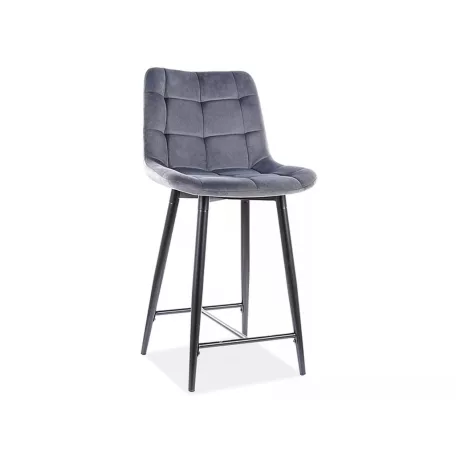 ChicH-2 bársony bárszék, fekete, szürke