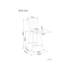 ChicH-2 bársony bárszék, fekete, szürke