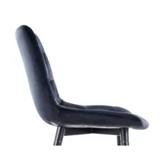 Chic H-2 bársony bárszék, fekete, fekete