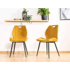 Arco bársony szék, fekete, curry